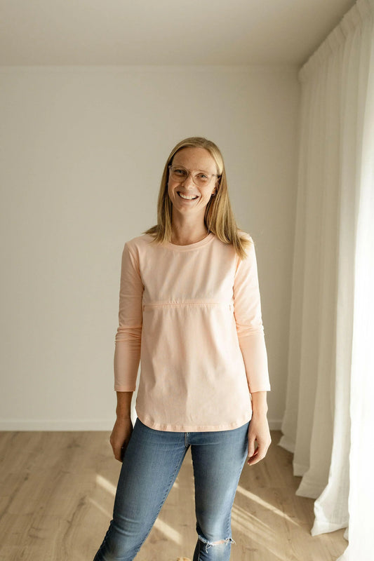 Breastfeeding Front Zip Long Sleeve Top